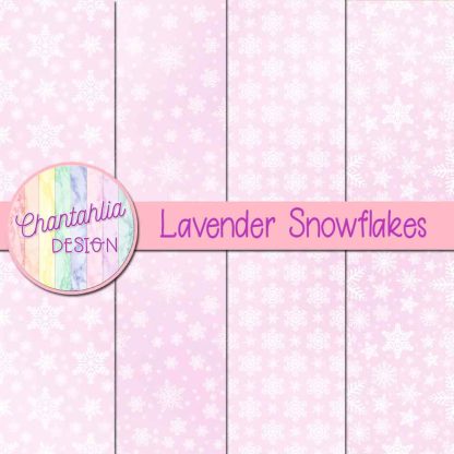 Free lavender snowflakes digital papers