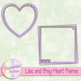 Free lilac and grey heart frames