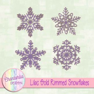 Free lilac gold rimmed snowflakes