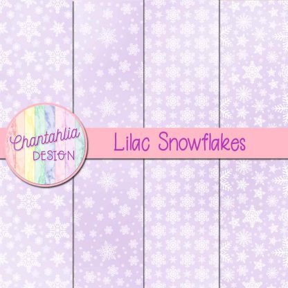 Free lilac snowflakes digital papers
