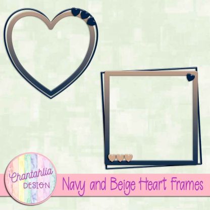 Free navy and beige heart frames