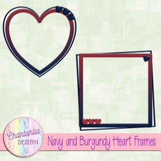 Free navy and burgundy heart frames