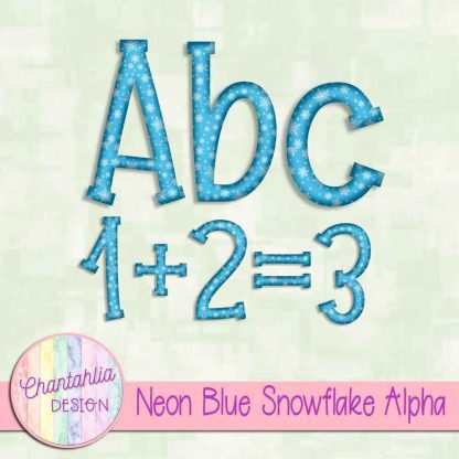 Free neon blue snowflake alpha
