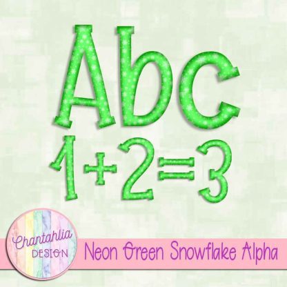 Free neon green snowflake alpha