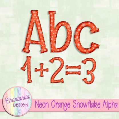 Free neon orange snowflake alpha