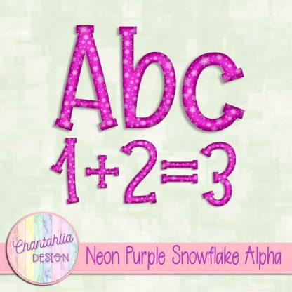 Free neon purple snowflake alpha
