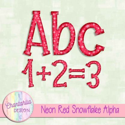 Free neon red snowflake alpha