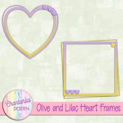 Free olive and lilac heart frames