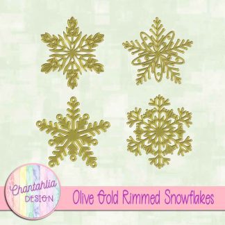 Free olive gold rimmed snowflakes