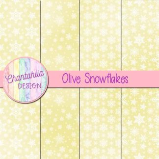 Free olive snowflakes digital papers