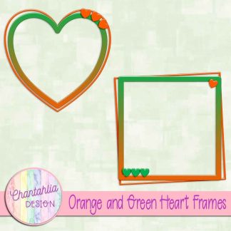 Free orange and green heart frames