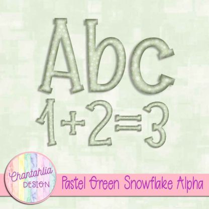 Free pastel green snowflake alpha