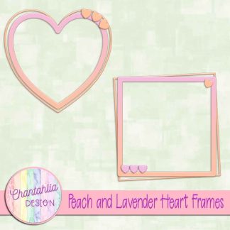 Free peach and lavender heart frames