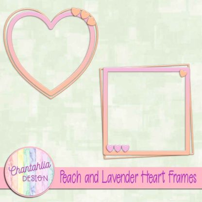 Free peach and lavender heart frames