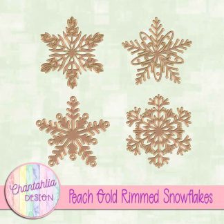Free peach gold rimmed snowflakes