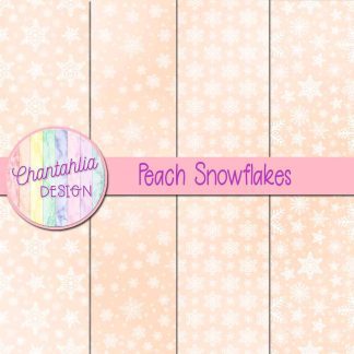 Free peach snowflakes digital papers