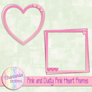 Free pink and dusty pink heart frames