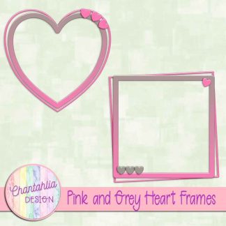 Free pink and grey heart frames