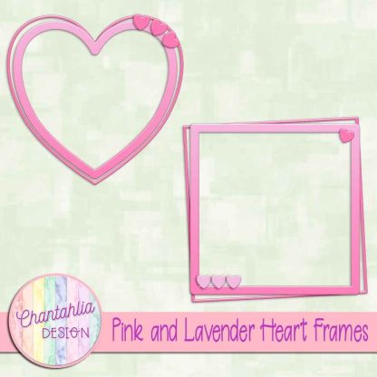 Free pink and lavender heart frames
