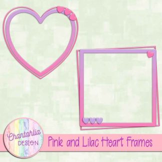Free pink and lilac heart frames