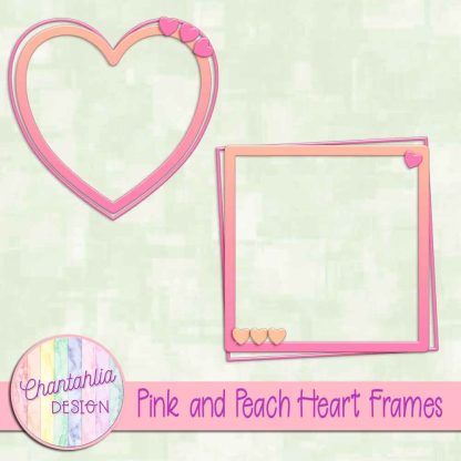 Free pink and peach heart frames
