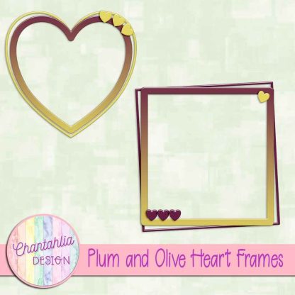 Free plum and olive heart frames