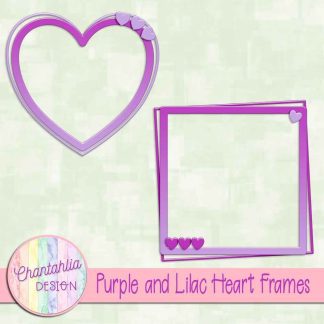 Free purple and lilac heart frames