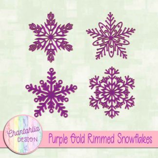 Free purple gold rimmed snowflakes