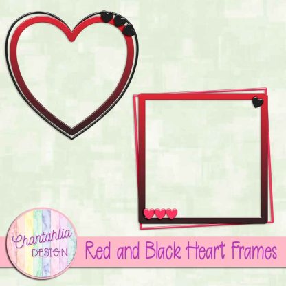 Free red and black heart frames