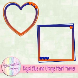 Free royal blue and orange heart frames
