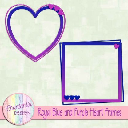 Free royal blue and purple heart frames