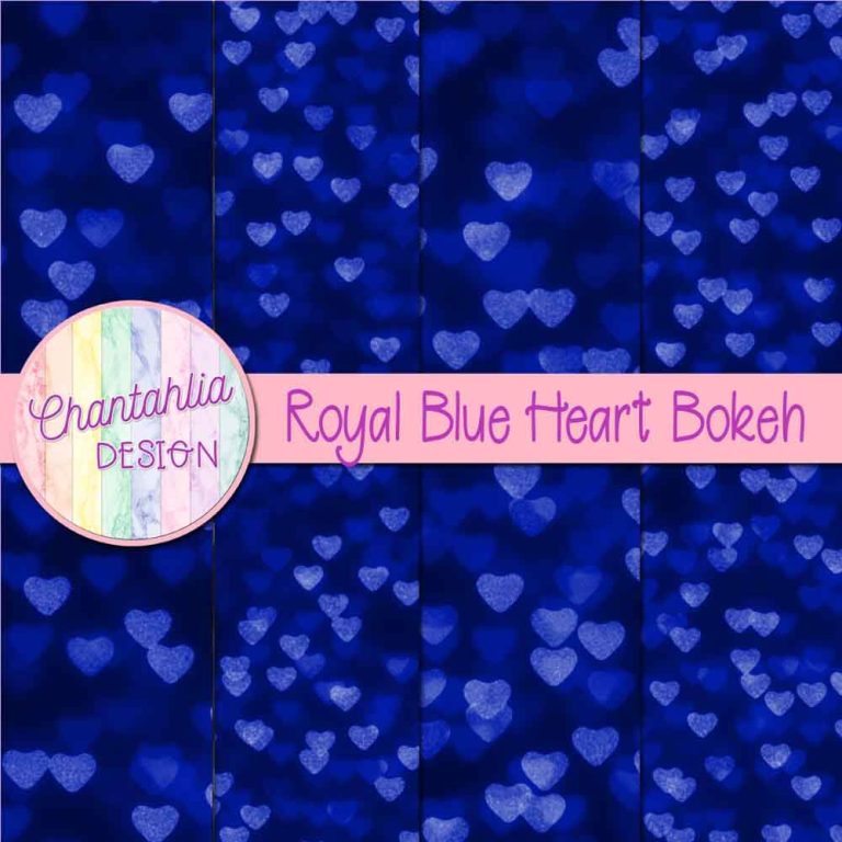 Free Digital Papers featuring Royal Blue Heart Bokeh Designs