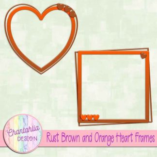 Free rust brown and orange heart frames