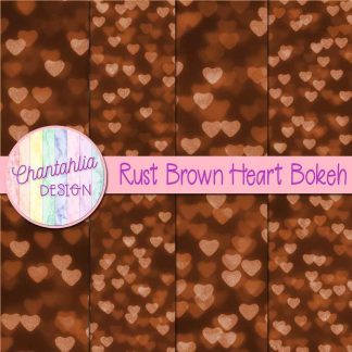Free rust brown heart bokeh digital papers