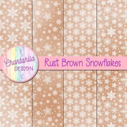 Free rust brown snowflakes digital papers