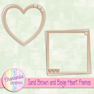Free sand brown and beige heart frames