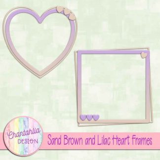 Free sand brown and lilac heart frames
