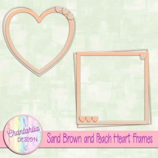 Free sand brown and peach heart frames