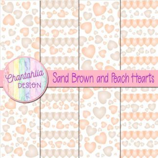 Free sand brown and peach hearts digital papers