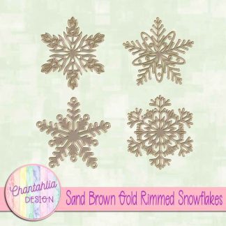Free sand brown gold rimmed snowflakes