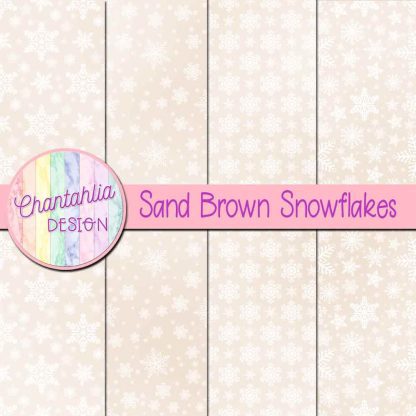 Free sand brown snowflakes digital papers
