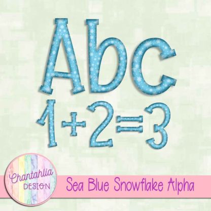 Free sea blue snowflake alpha