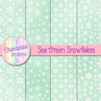 Free sea green snowflakes digital papers