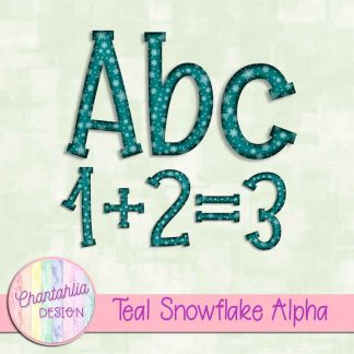 Free teal snowflake alpha