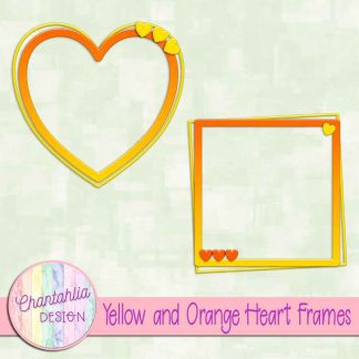 Free yellow and orange heart frames