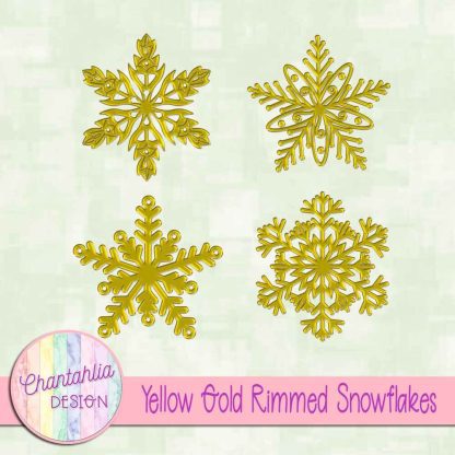 Free yellow gold rimmed snowflakes