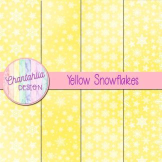 Free yellow snowflakes digital papers