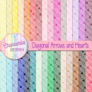 free digital paper backgrounds featuring a diagonal arrows and hearts design.