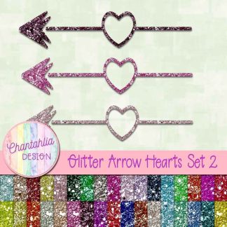 free arrow hearts in a glitter style.