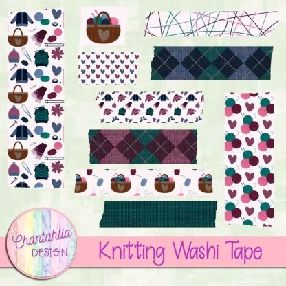 Free washi tape in a Knitting theme